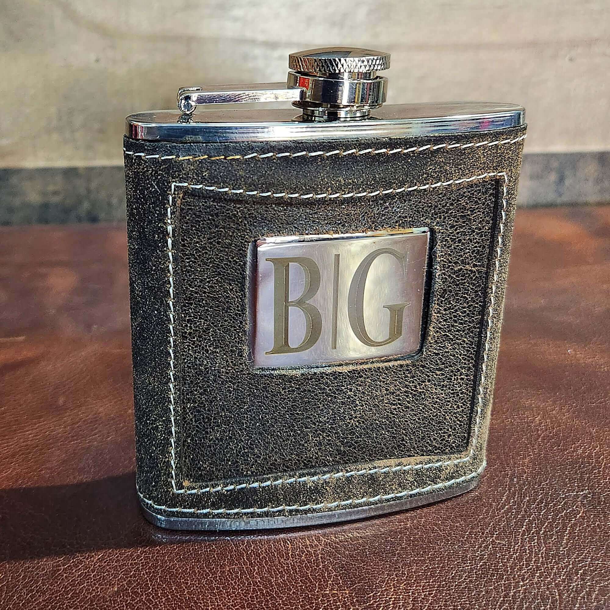 Buy Faux Leather Hip Flask Personalised With Name Engraved Alcohol