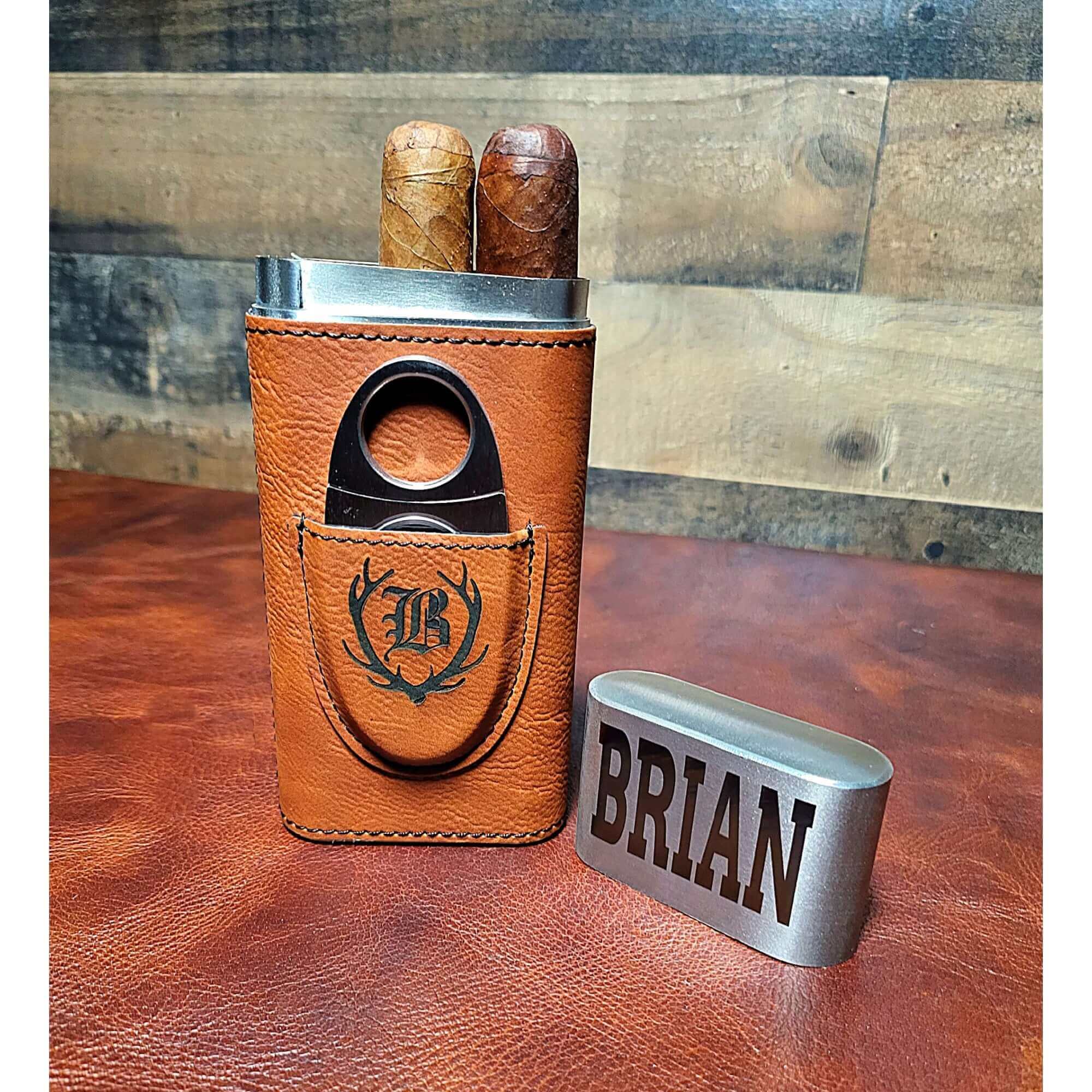Leather Cigar Case Cigars Accessories Personalized Cigar Box Cigar Holder