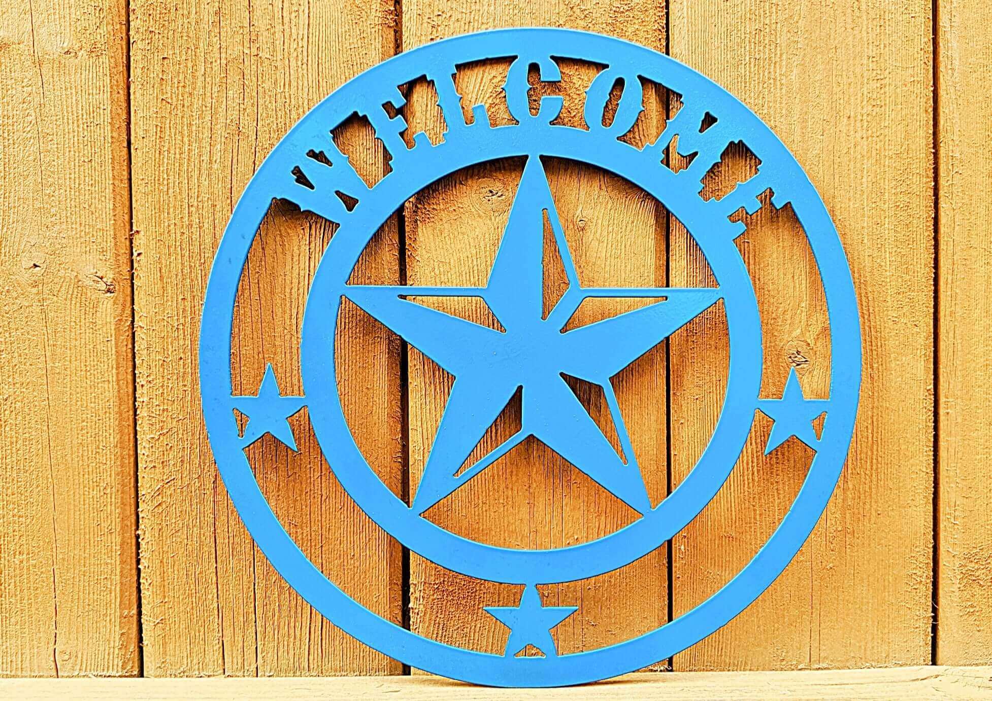 Welcome Star Metal Sign