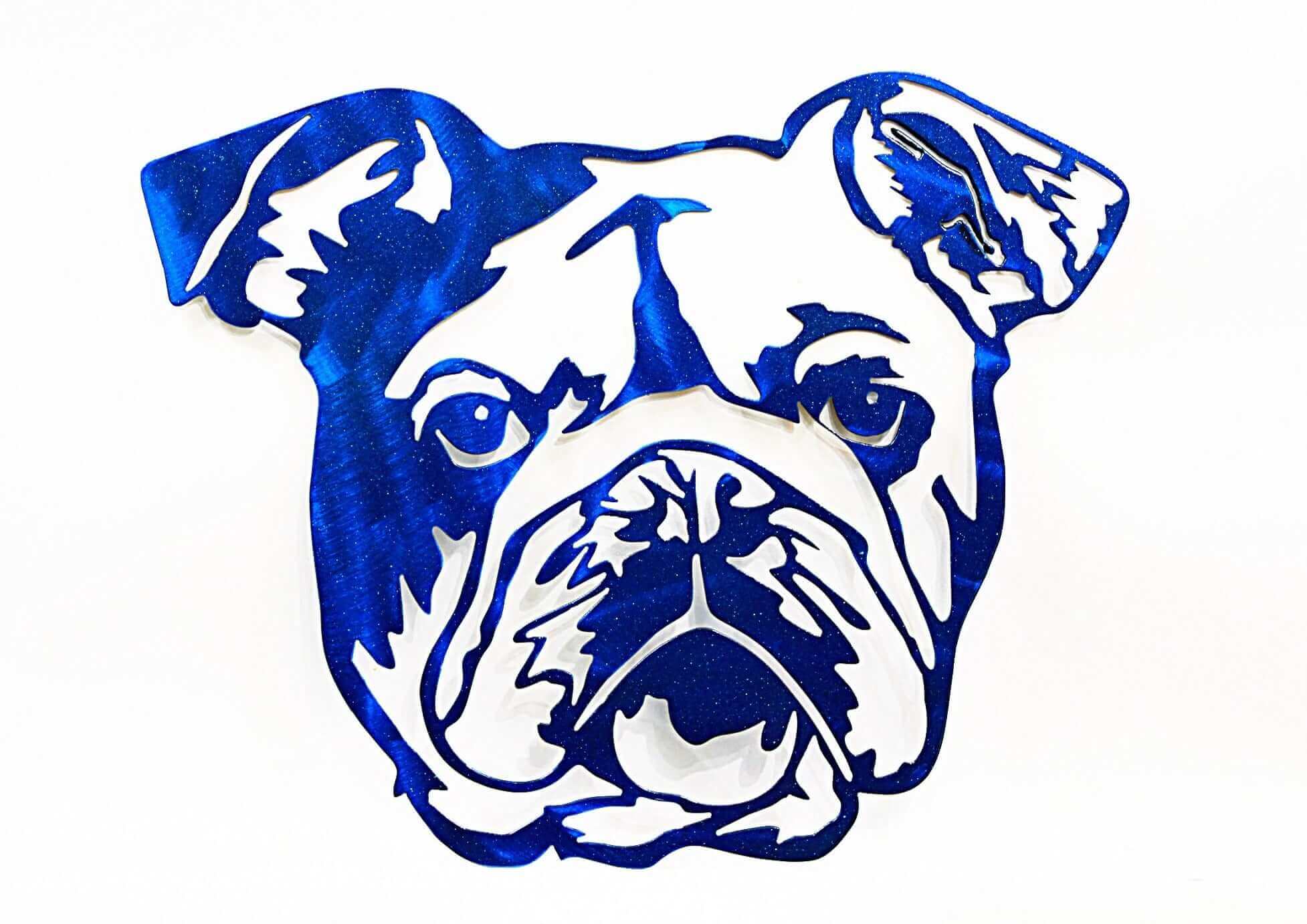 Bulldog Portrait Metal Sign