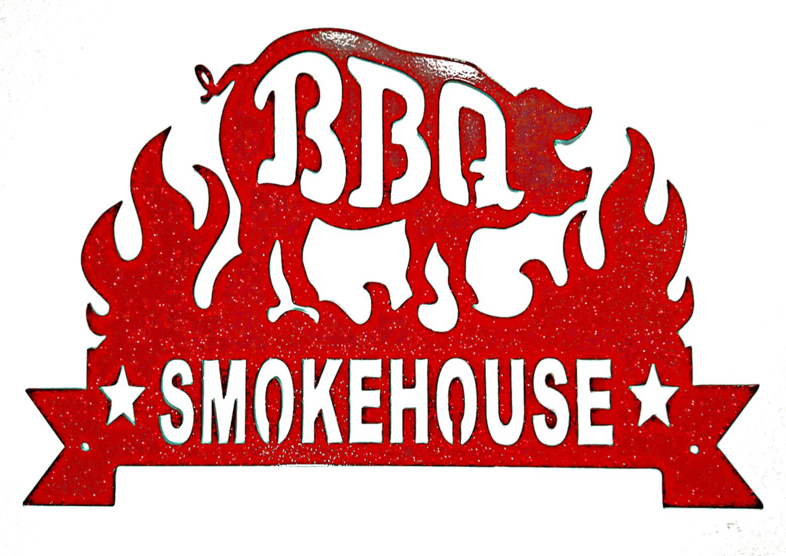 BBQ Smokehouse Pig Metal Sign