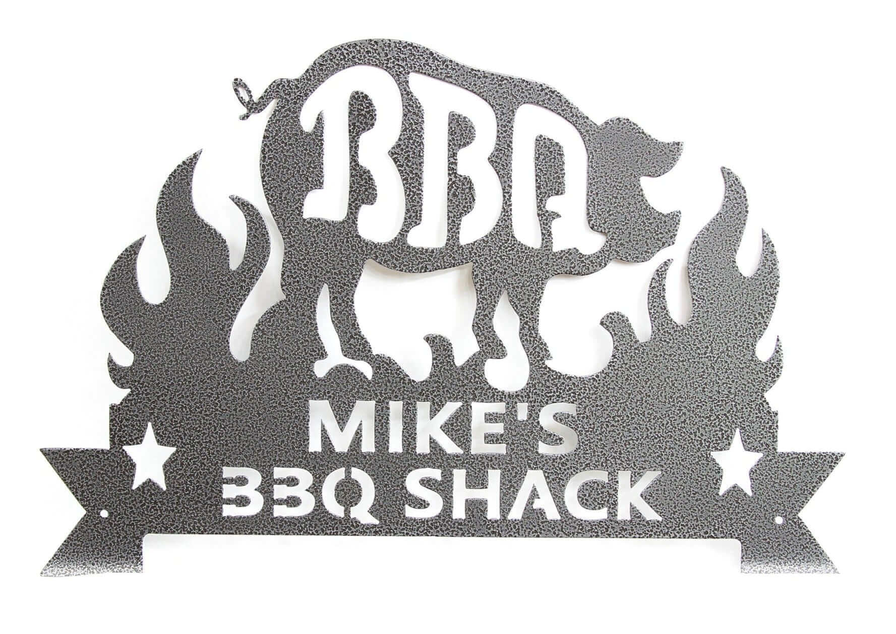 BBQ Smokehouse Pig Metal Sign