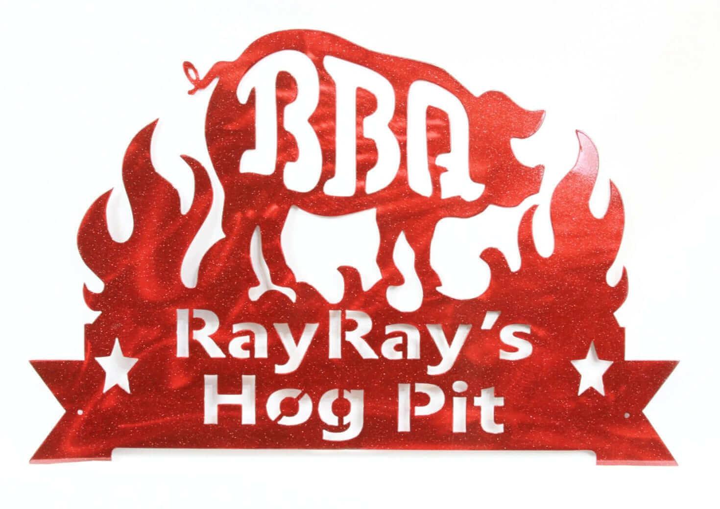 BBQ Smokehouse Pig Metal Sign