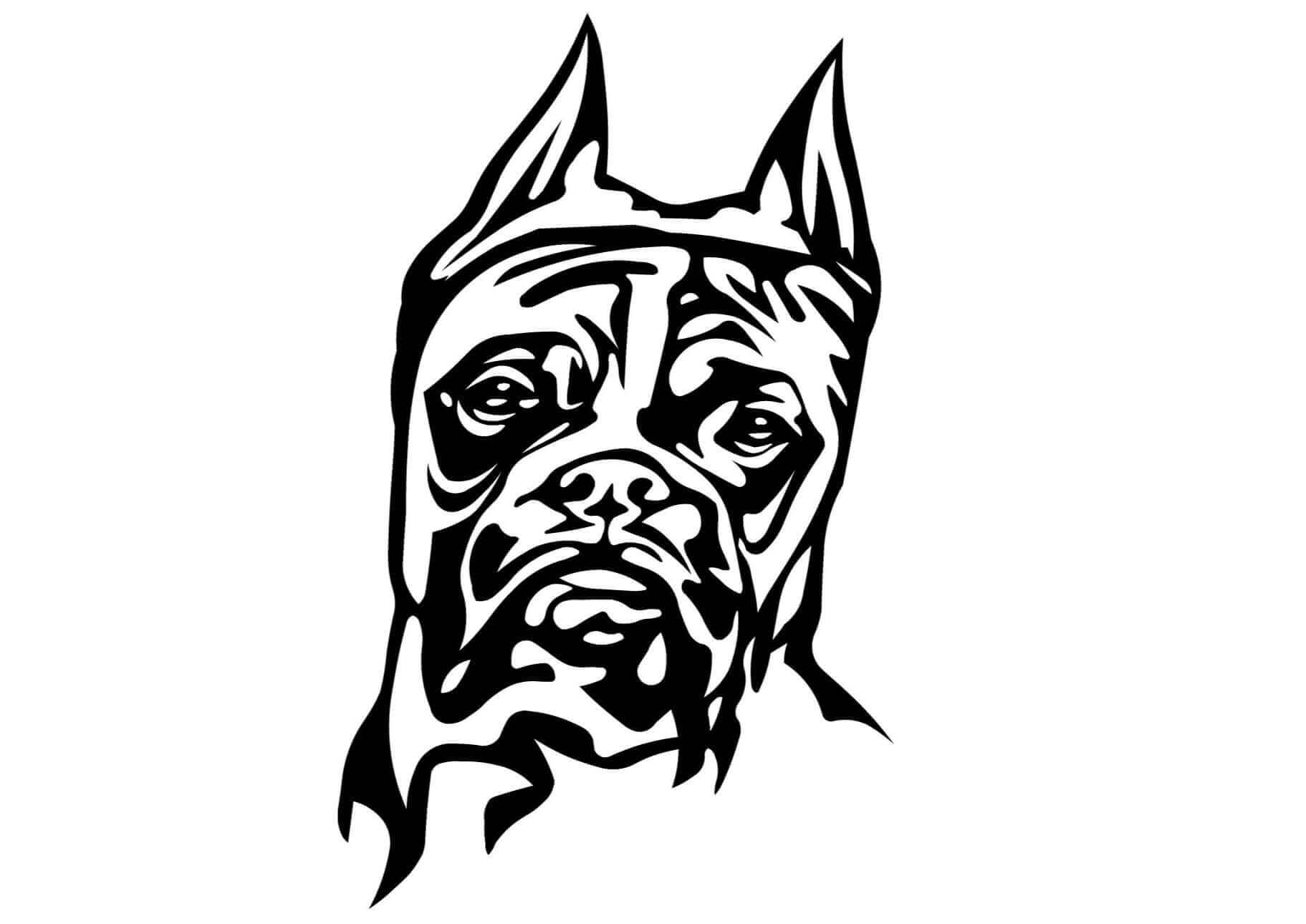 Boxer Portrait w/ Cropped Ears Metal Sign