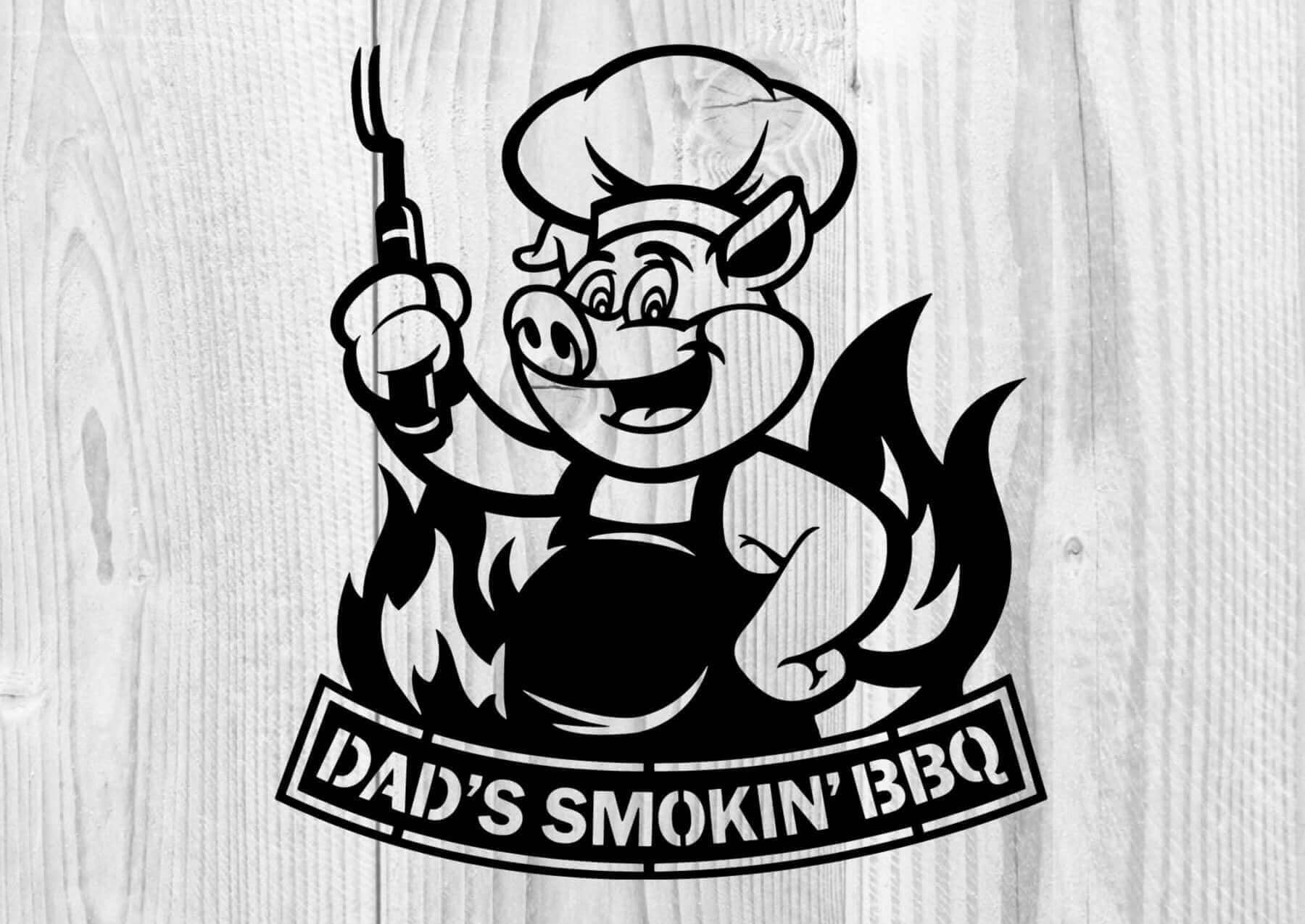 Custom Dad's Smokin' BBQ Metal BBQ Sign