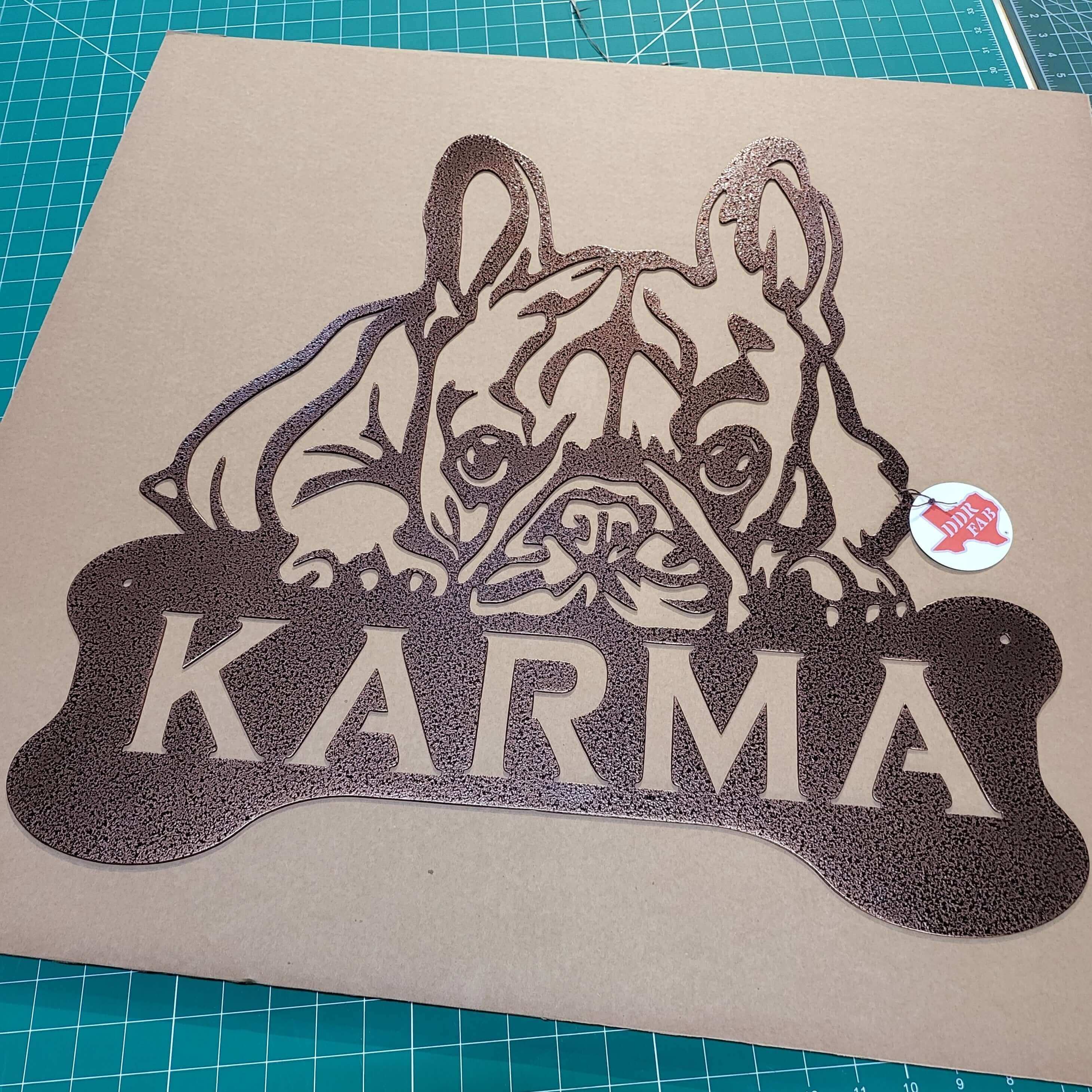 Personalized French Bulldog with Bone Metal Sign