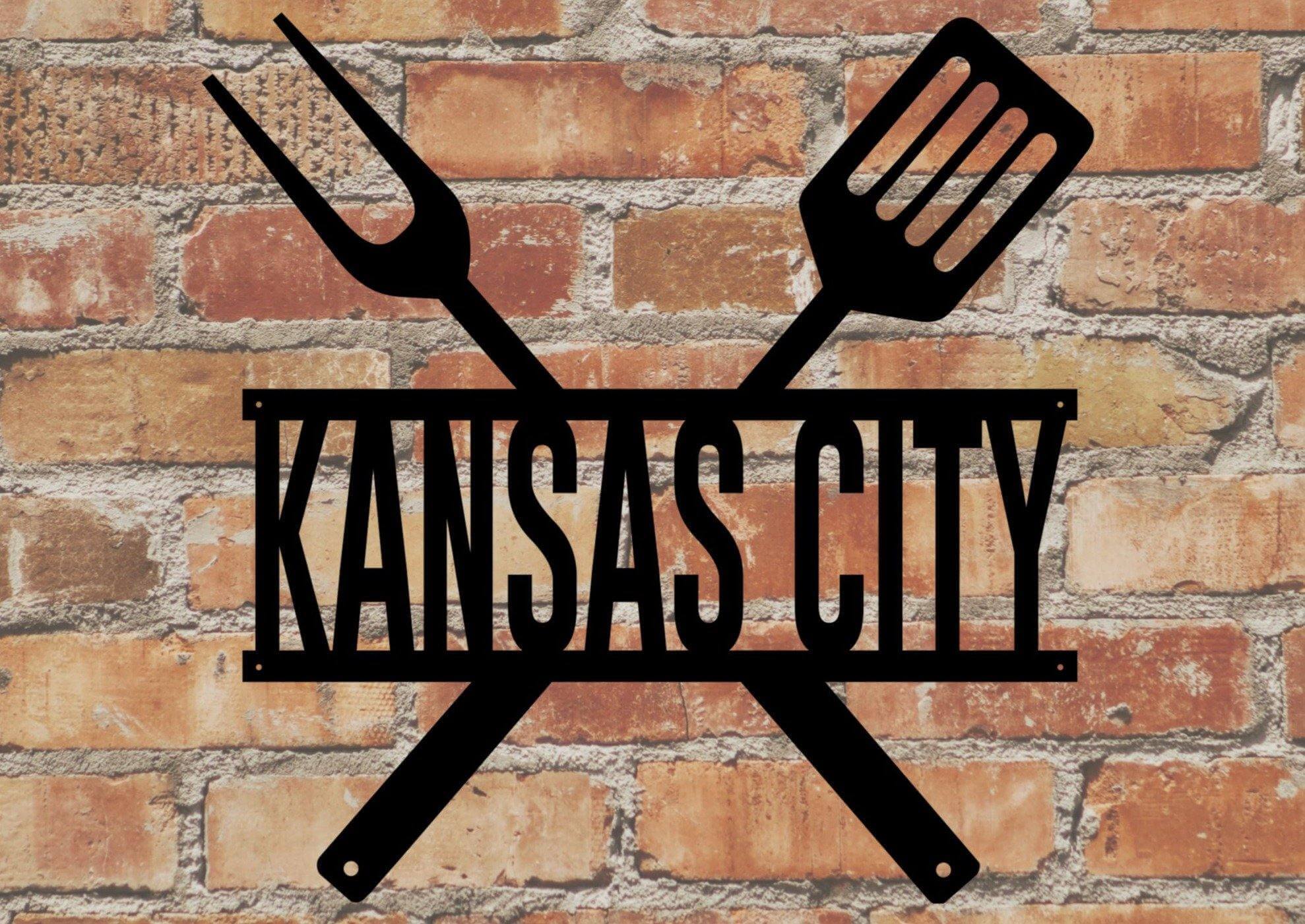 Kansas City BBQ Metal Barbecue Sign