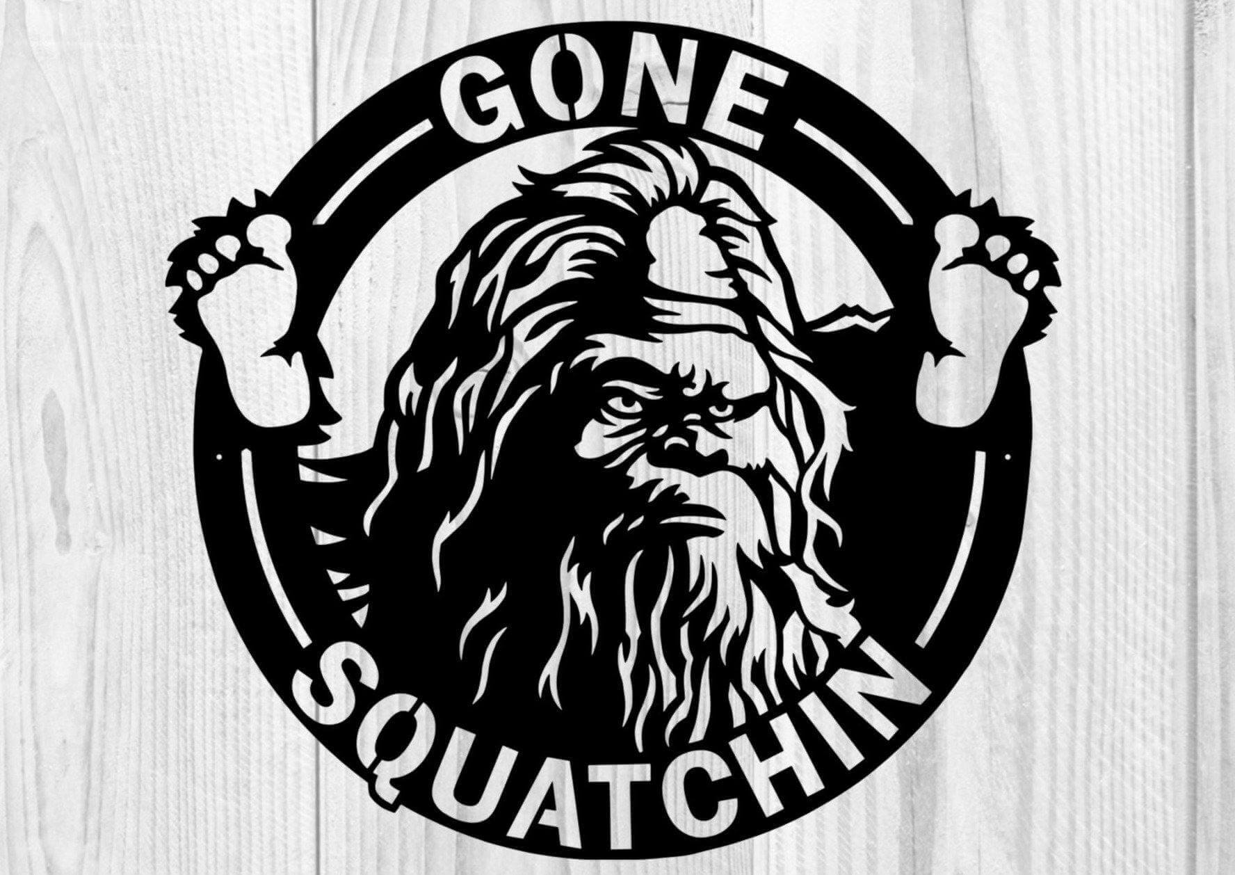 Gone Squatchin Metal Sign