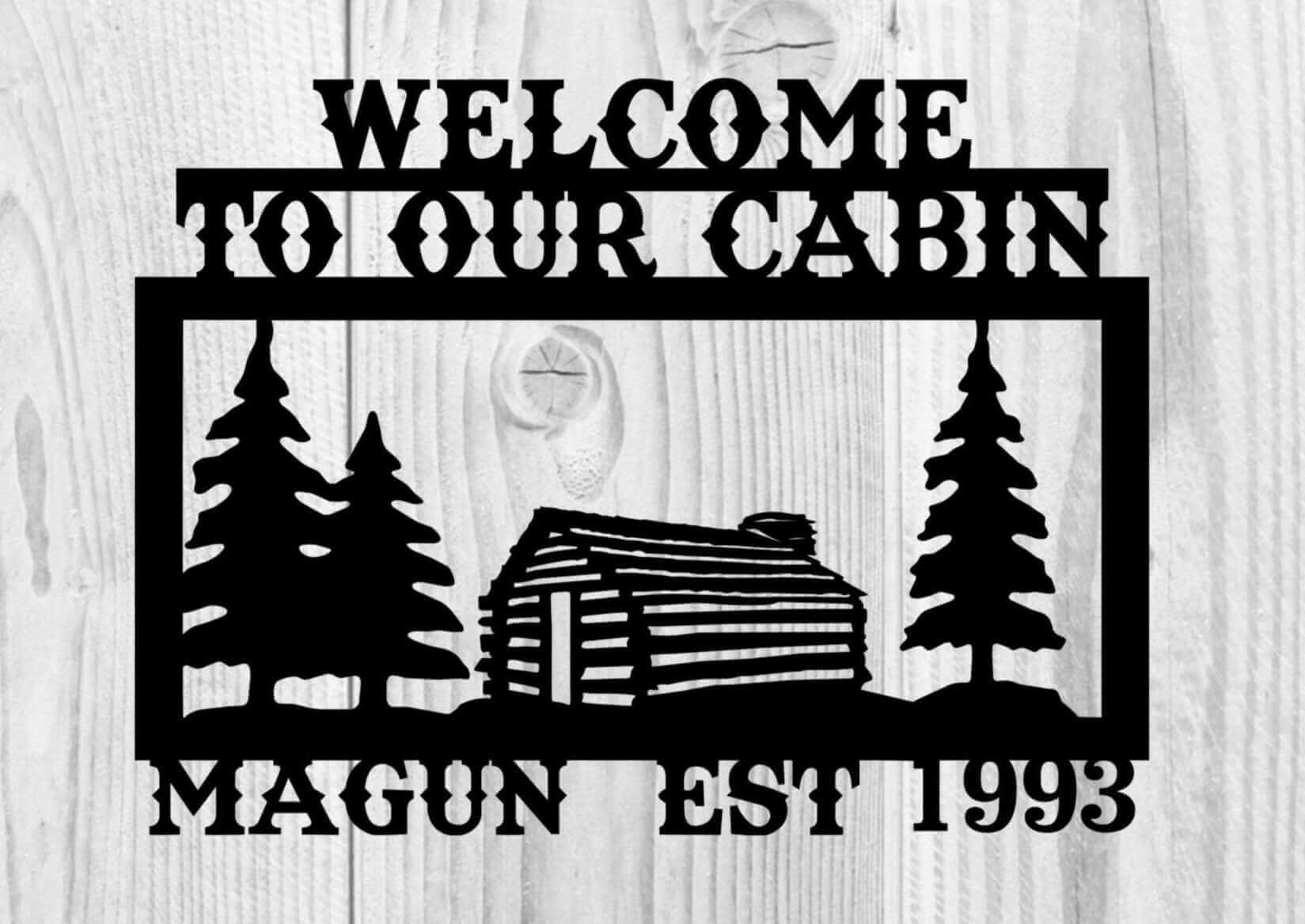 Family Cabin Sign