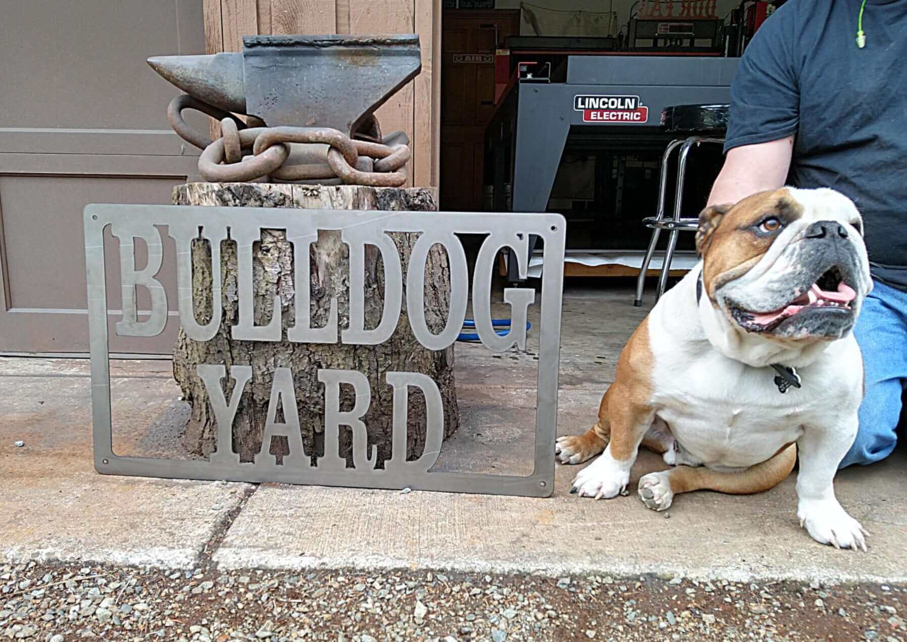 Bulldog Yard Metal Sign