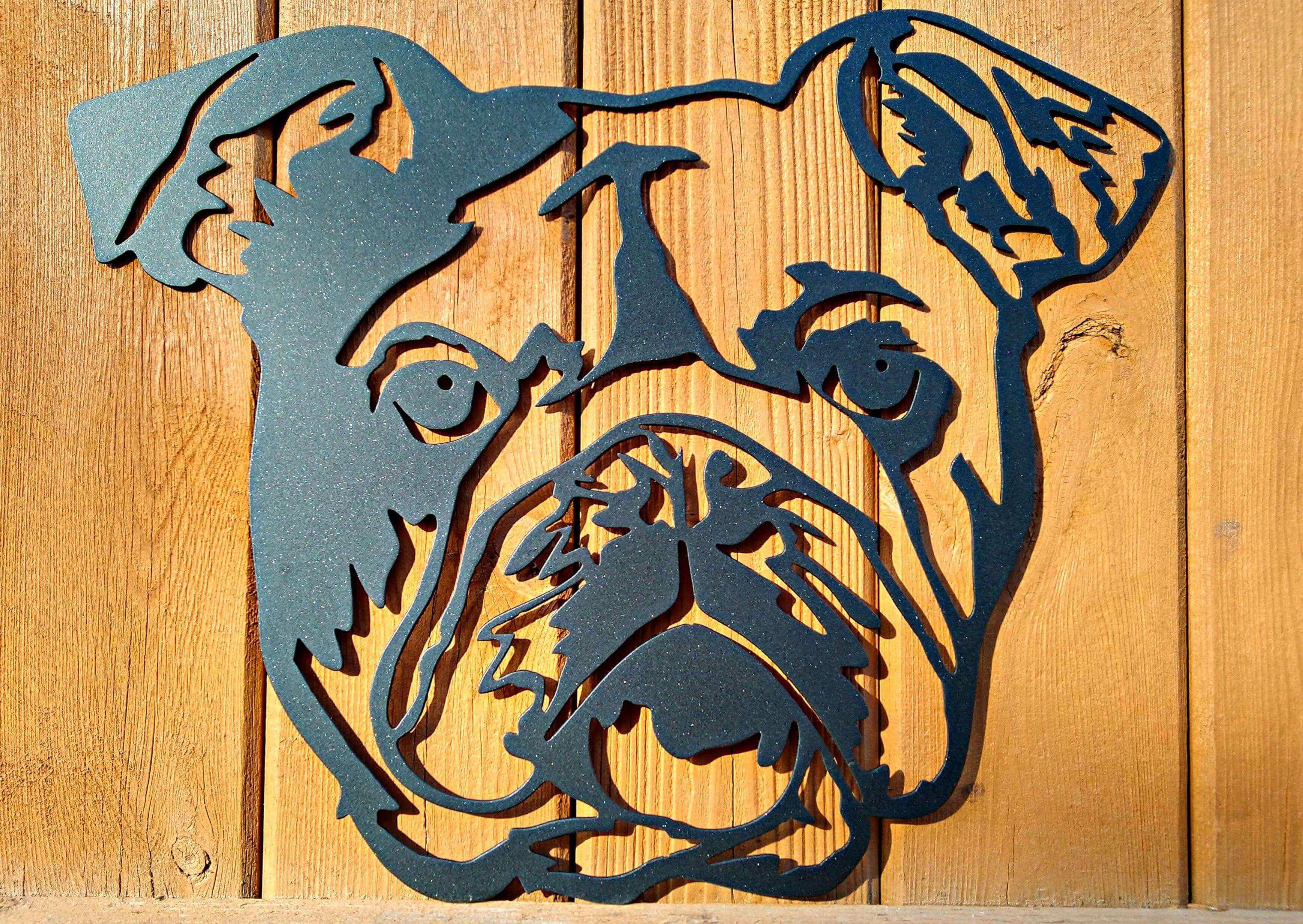 Bulldog Portrait Metal Sign