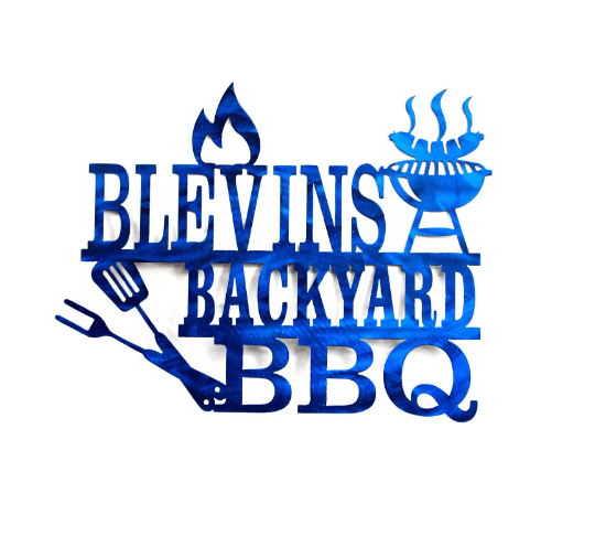 backyard bbq metal sign for pitmasters