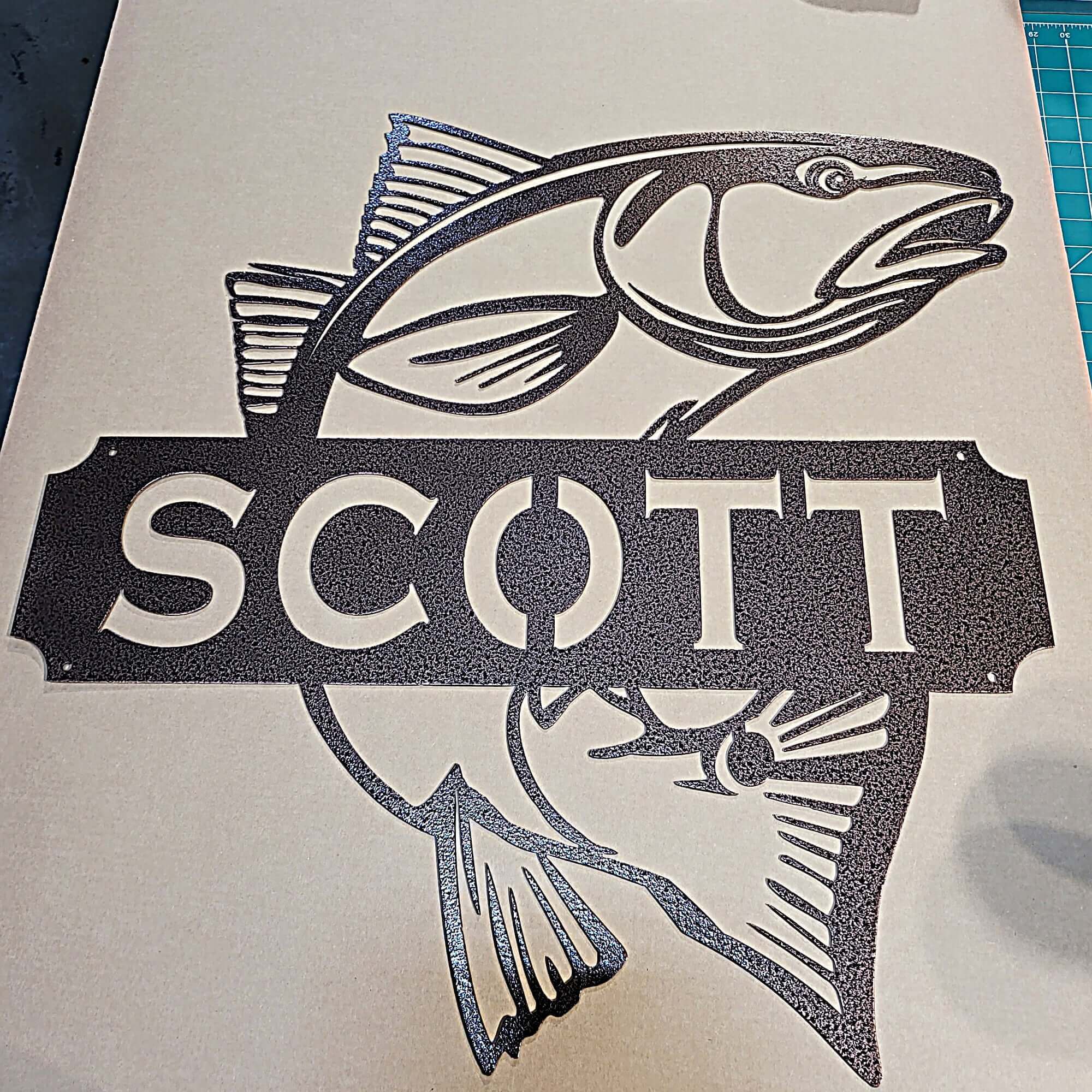 Custom Fish Family Metal Sign