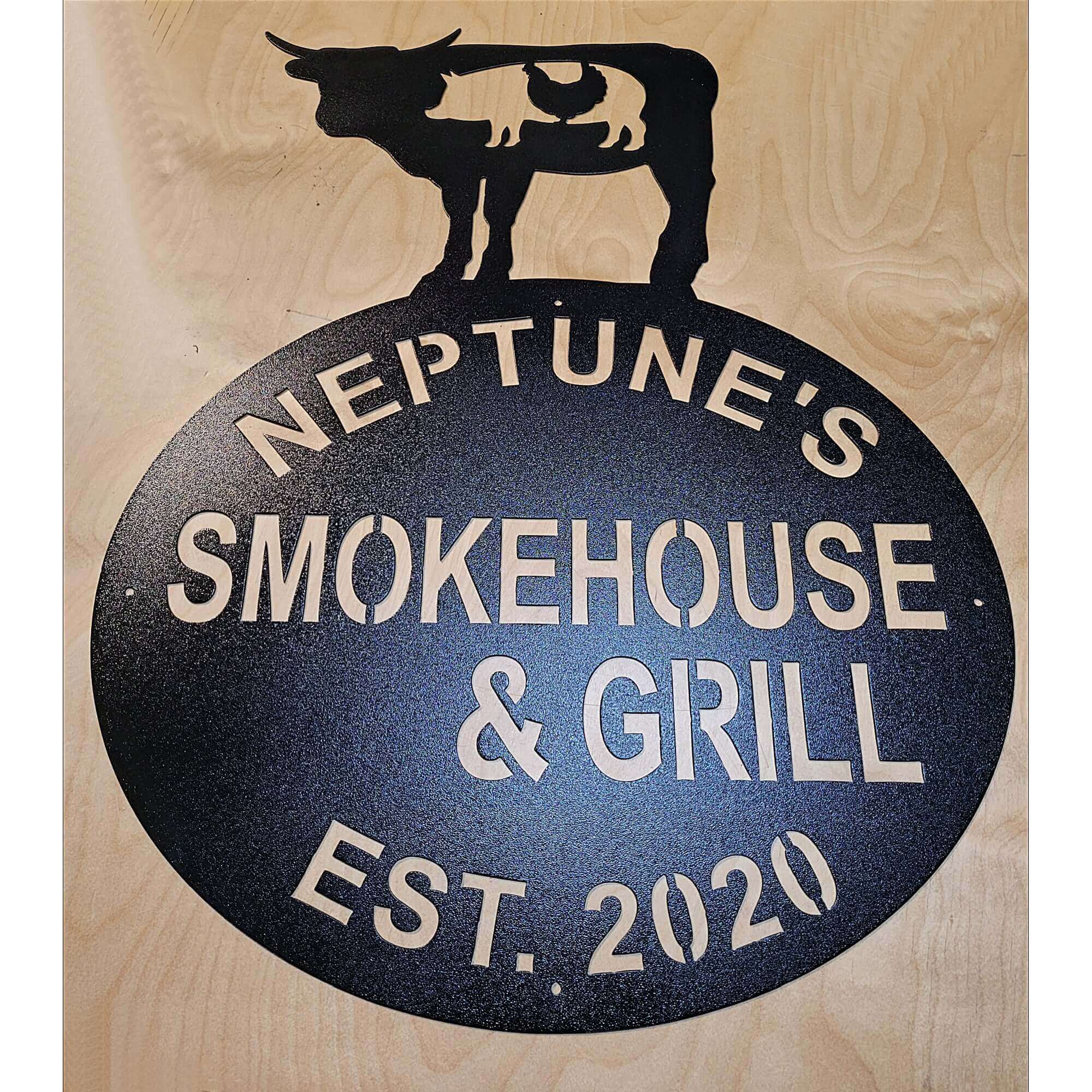 Smokehouse & Grill Metal Barbecue Sign