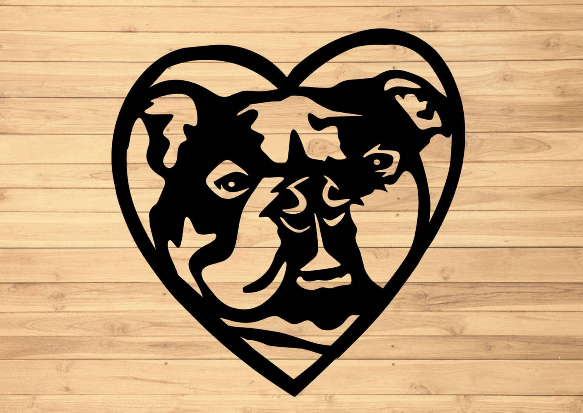 Bulldog in Heart Metal Sign