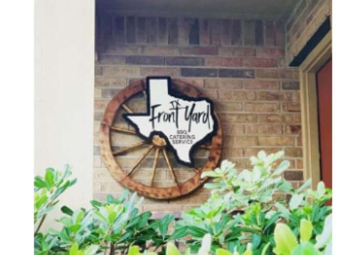 TX Front Yard BBQ Catering Service Custom Metal Logo Sign