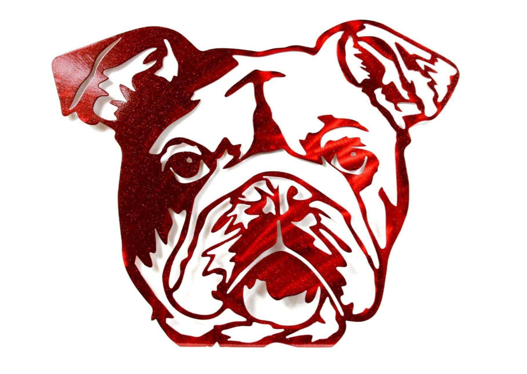 Bulldog Portrait Metal Sign