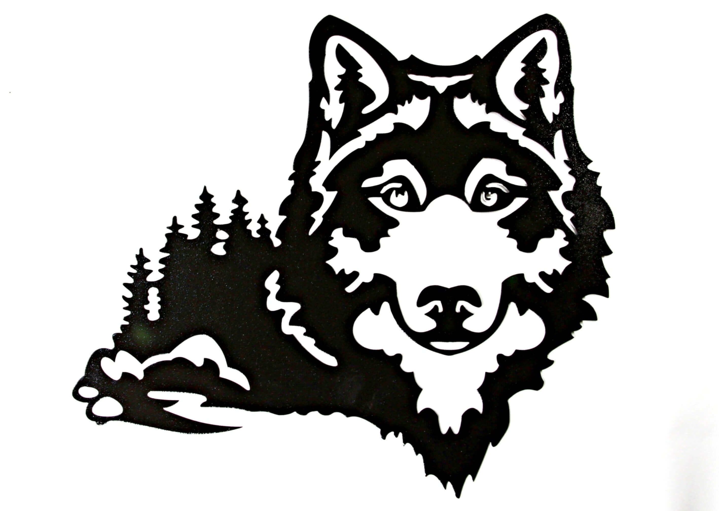 Wolf Scene Metal Sign