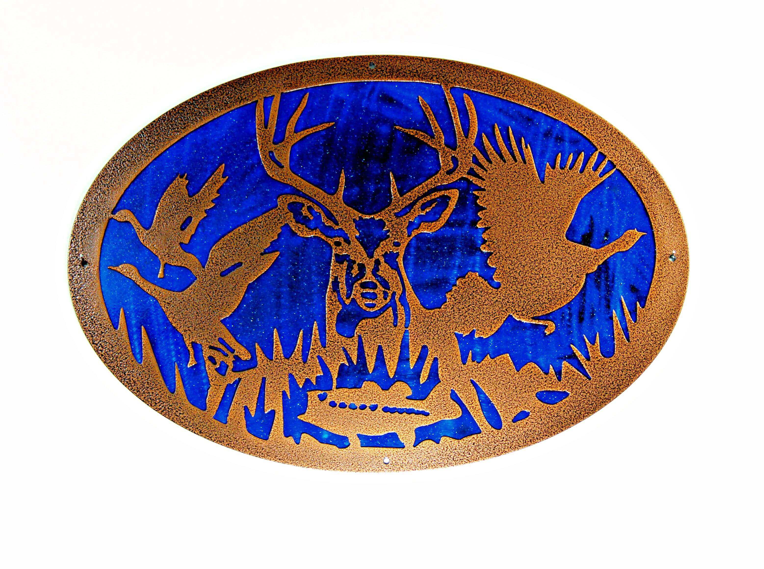 Deer Scene Oval Double Layer