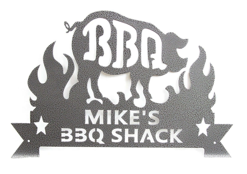 BBQ Smokehouse Pig Metal Sign
